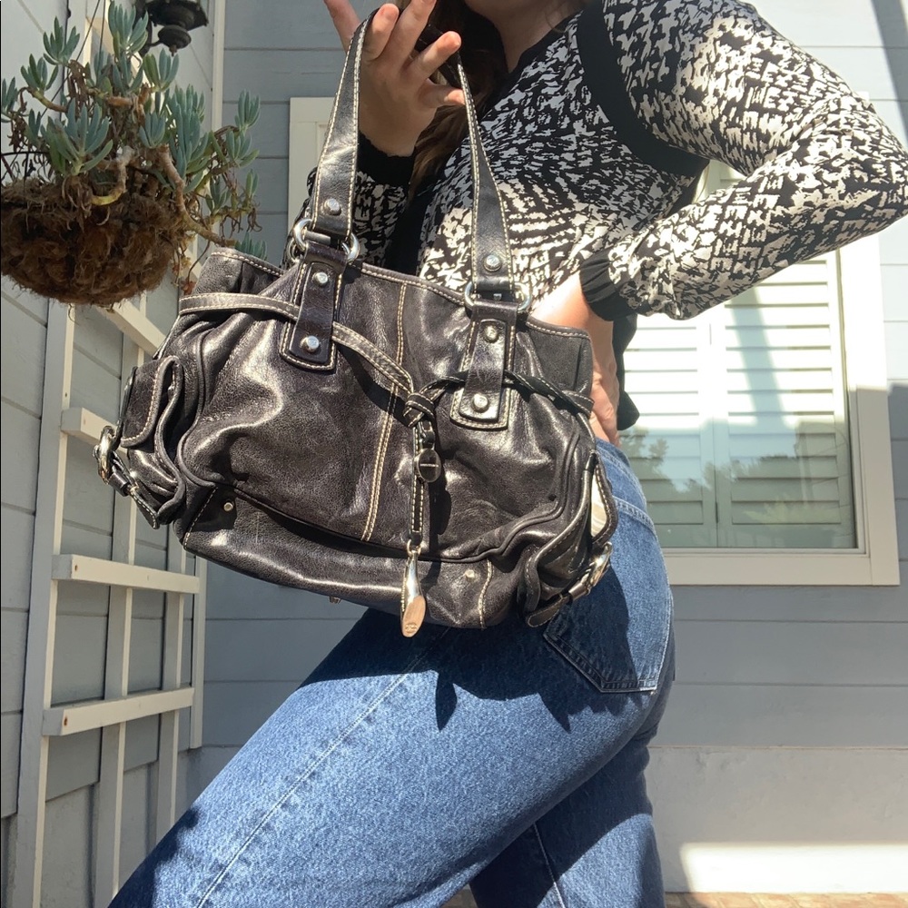 Black Leather Francesco Biasia Bag